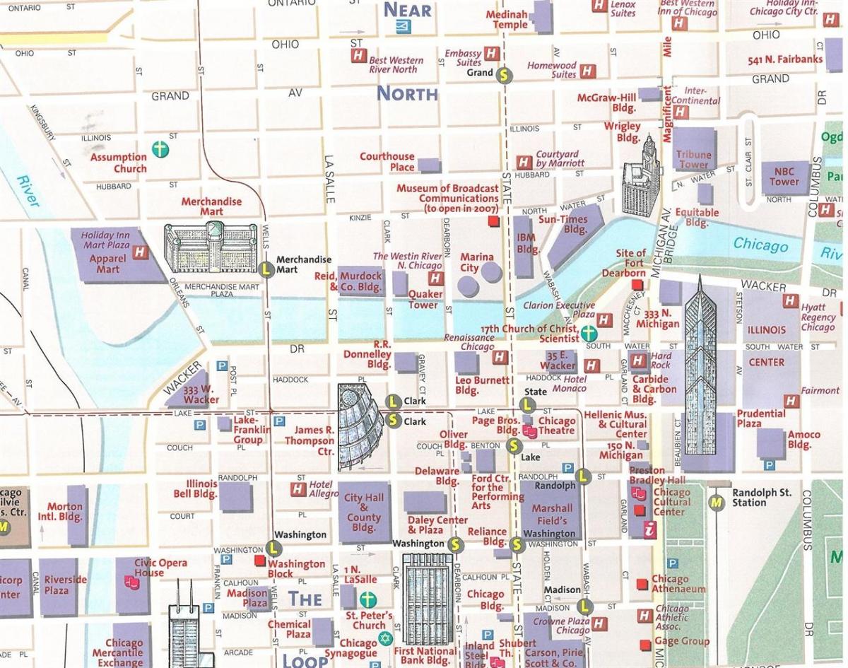 аялал жуулчлалын газрын зураг Чикаго