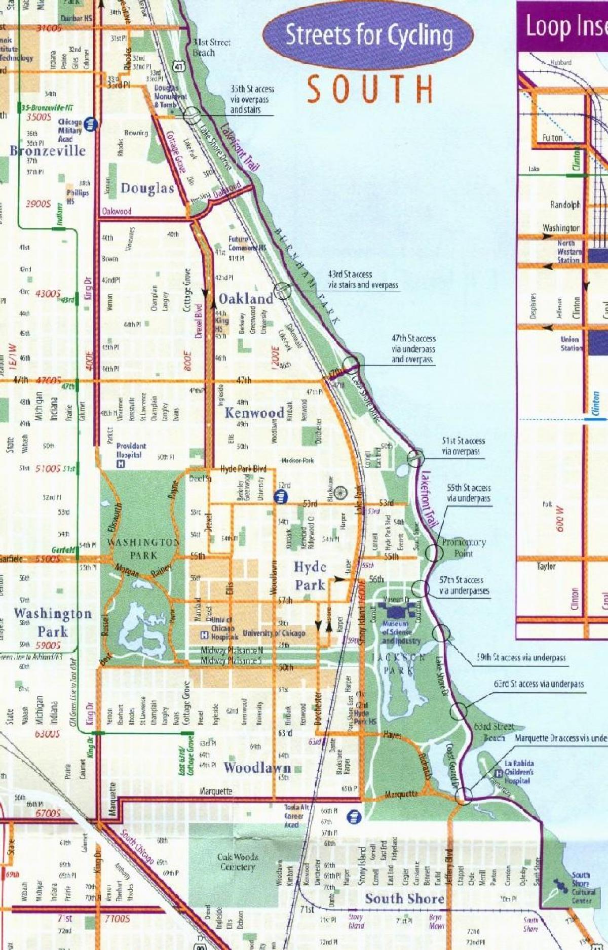 Чикаго дугуйн эгнээ газрын зураг