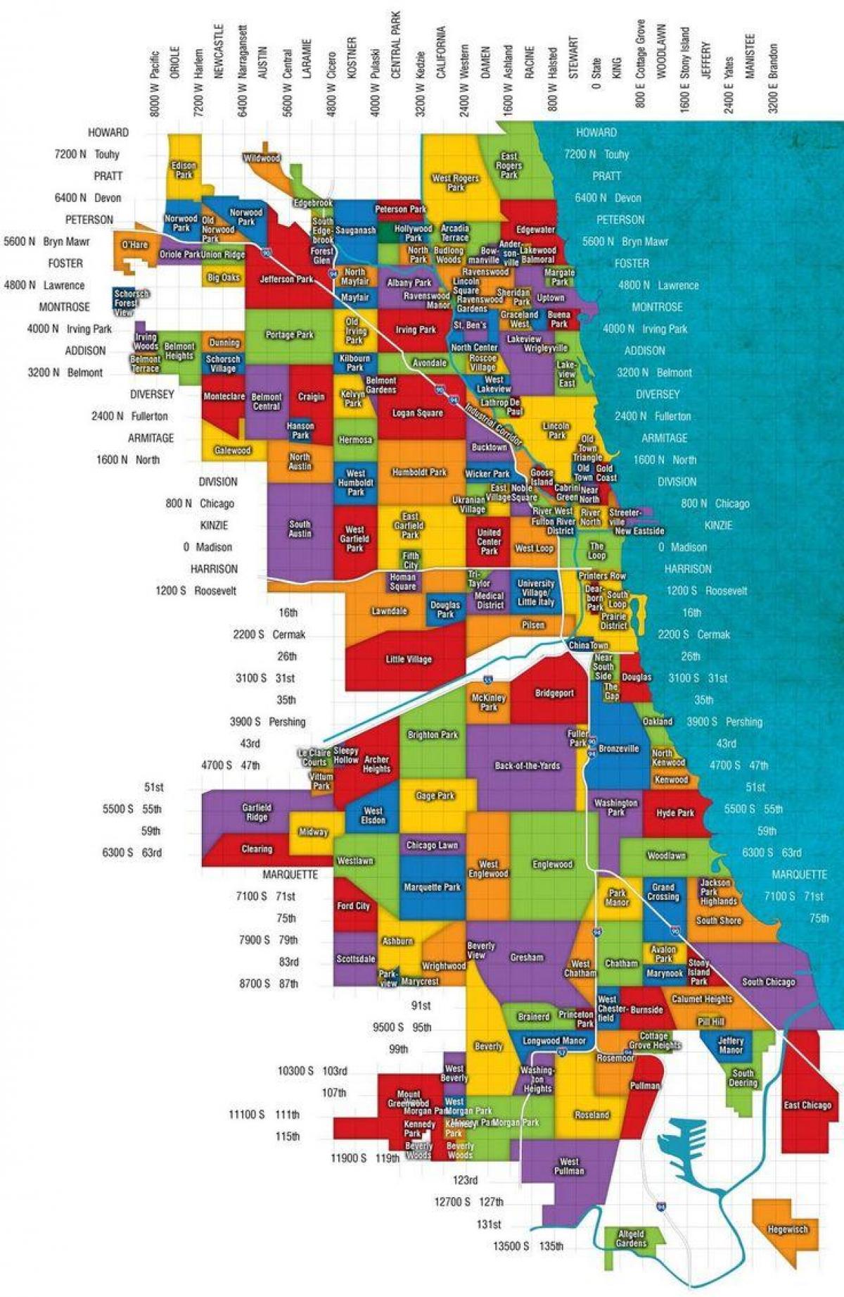 Чикаго хотын захын газрын зураг