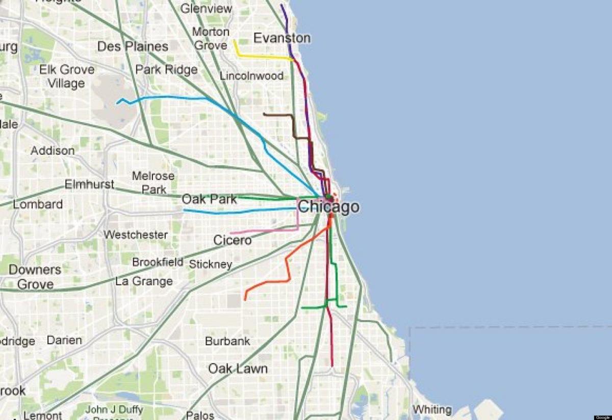 Чикаго цэнхэр шугамын галт тэрэгний зураг