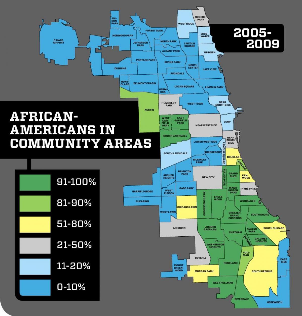 Чикаго хөрш гэмт хэргийн газрын зураг