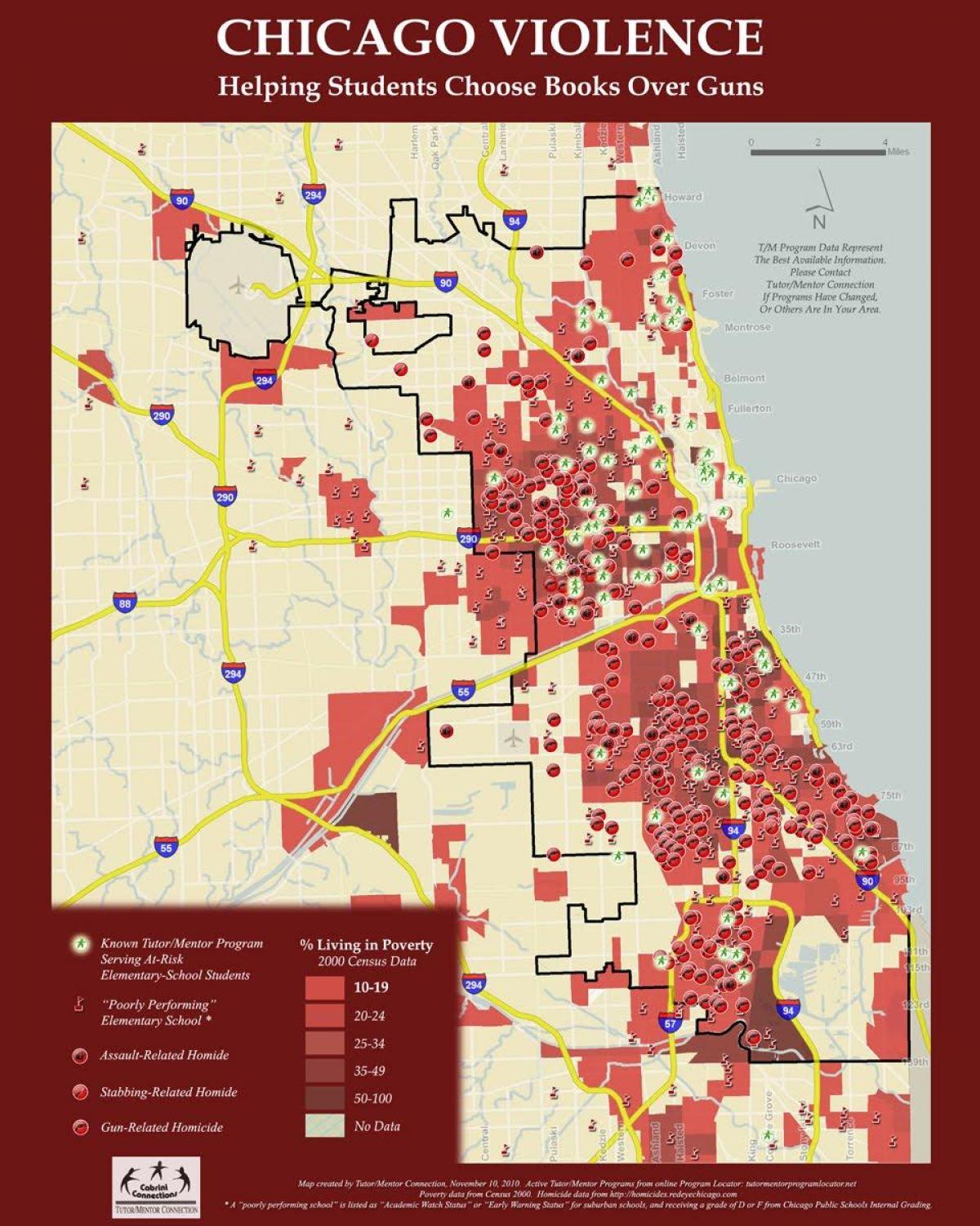 гэмт хэргийн газрын зураг Чикаго