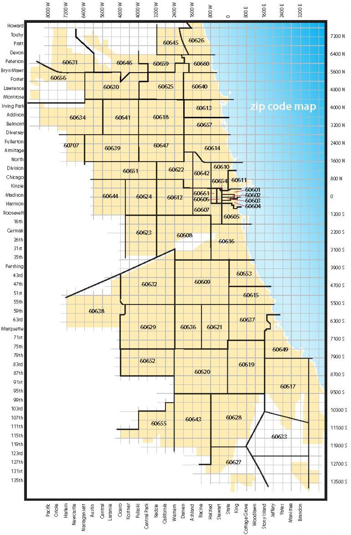 Чикаго бүсийн код газрын зураг