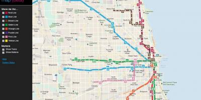 Чикагогийн олон нийтийн дамжин өнгөрөх газрын зураг