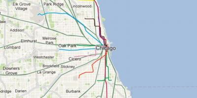 Чикаго цэнхэр шугамын галт тэрэгний зураг