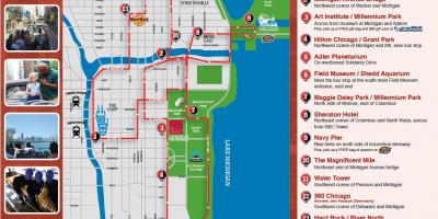 Дээр хоп хоп унтраах Чикаго аялал жуулчлалын газрын зураг
