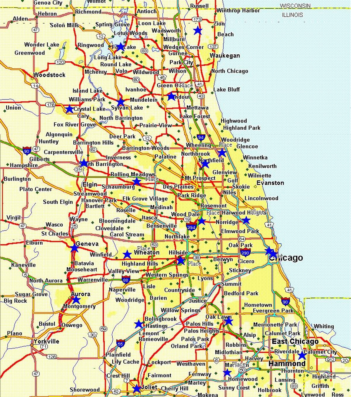 хотын газрын зураг Чикаго