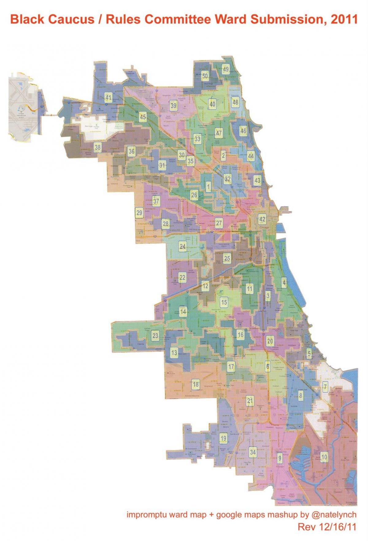 Чикаго хотын тойргийн газрын зураг