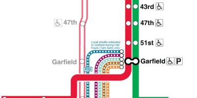 Чикаго метроны газрын зураг, улаан шугам